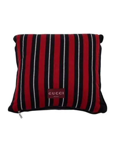 Pre-owned Gucci Web Throw Pillow W/ Tags In Red