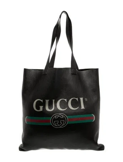 Pre-owned Gucci Web Tote In Black