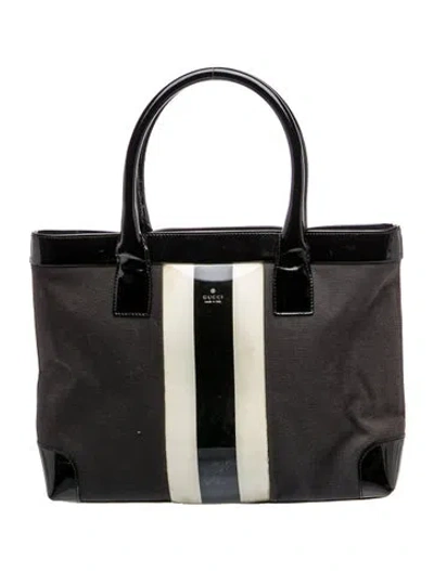 Pre-owned Gucci Web Tote In Black