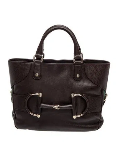 Pre-owned Gucci Web Tote In Brown