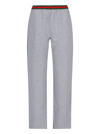 Gucci 'web' Track Pants In Gray
