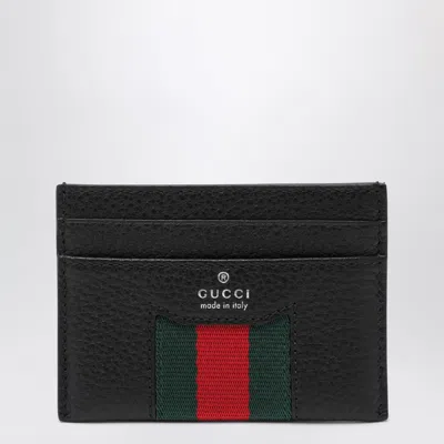 Gucci Web Trademark Bi-fold Wallet In Leather In Blue