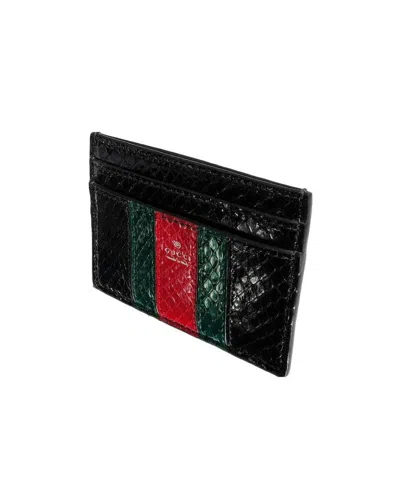 Gucci Web Trademark Card Case In Multi