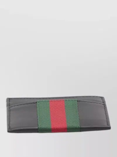 Gucci Web Trademark Leather Compact Card Case