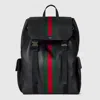 Gucci Web Trademark Medium Backpack In Black