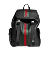Gucci Web Trademark Medium Backpack In Black