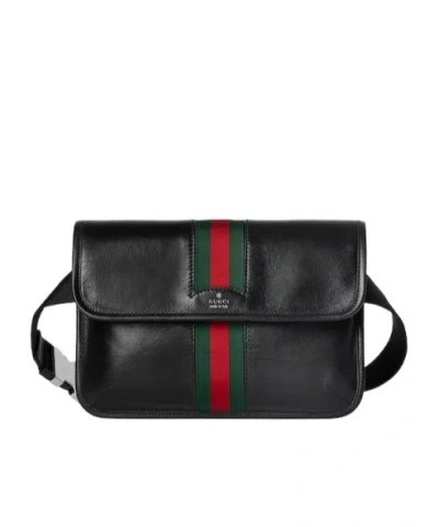 Gucci Web Trademark Small Belt Bag In Black