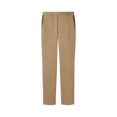 Pre-owned Gucci Web Triband Gabardine Trousers 'saturn'