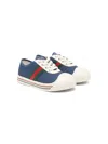 Gucci Web-trim Canvas Sneakers In 蓝色