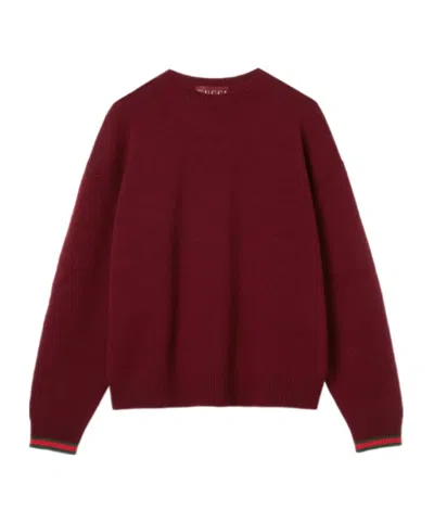 Gucci Oversize Wool And Cashmere Sweater In Red
