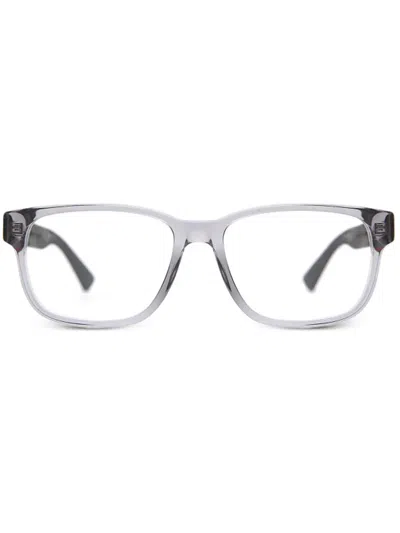 Gucci Web Trim Rectangle Glasses In Black