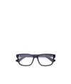Gucci Web Trim Rectangle Glasses In Gray