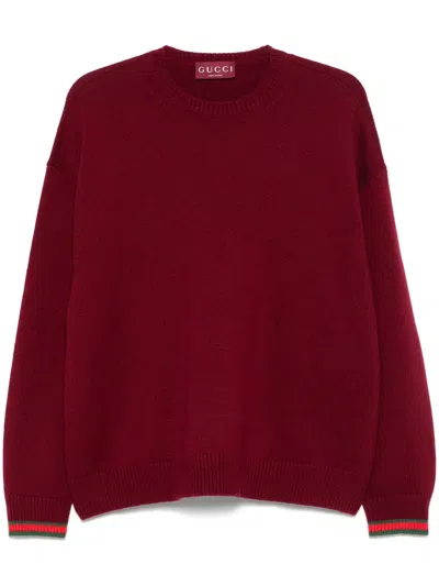 Gucci Oversize Wool And Cashmere Sweater In Red