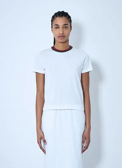 Gucci Web Trim T-shirt In White