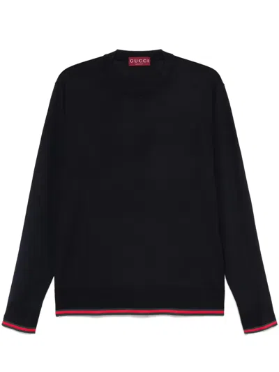 GUCCI WEB-TRIM WOOL SWEATER