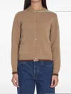 Gucci Web Trims Cardigan In Neutrals