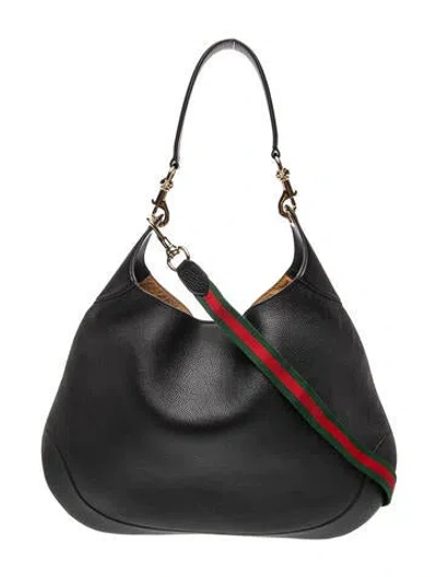 Pre-owned Gucci Web Web B Maxi In Black