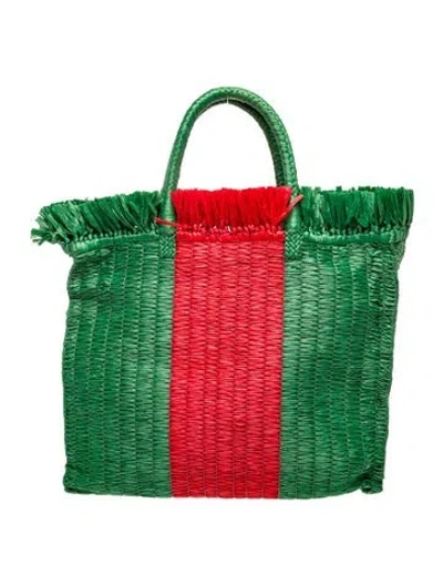 Pre-owned Gucci Web Web Tote Large In Green