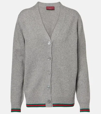 GUCCI WEB WOOL AND CASHMERE CARDIGAN
