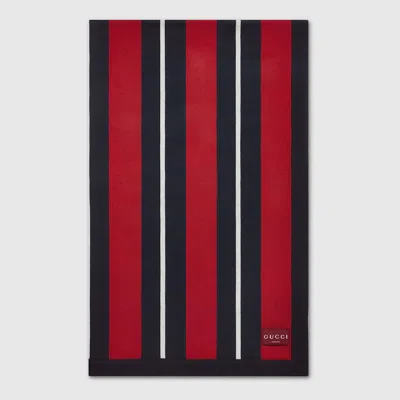 Gucci Web Wool Blanket In Blue