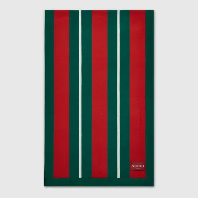 Gucci Web Wool Blanket In Green