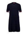 Gucci Web Wool Mini Dress In Black