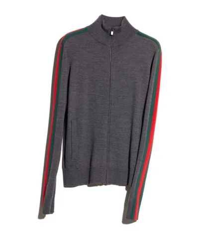 Gucci Web Zip Jacket In Gray