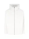 Gucci White Jacket With Logo Lettering Embroidery On The Front And Maxi Web Print On The Rear In Cot In White