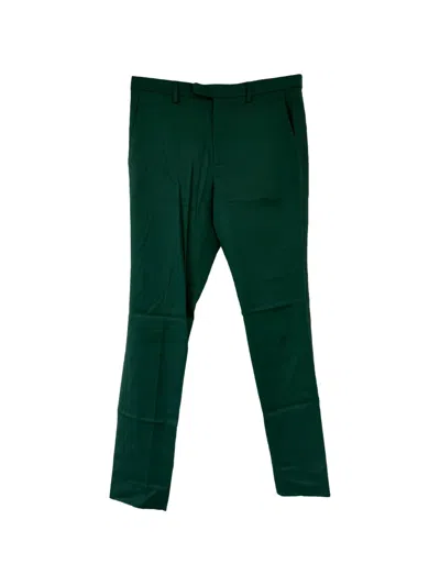 Pre-owned Gucci Web-accent Straight-leg Trousers In Green