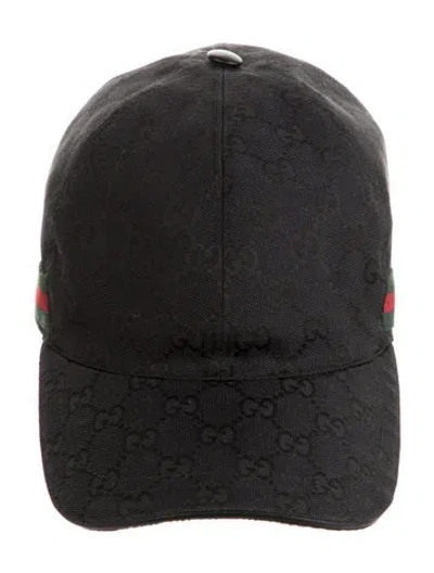 Pre-owned Gucci Webb Accent Baseball Cap In Black