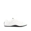 Gucci White Calf Leather Bos Taurus Low Top Sneakers In White
