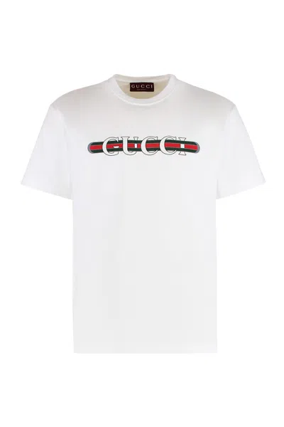 Gucci Web-print Cotton T-shirt In White