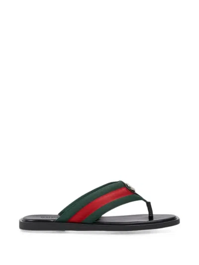 Gucci Web-stripe Interlocking G Sandals In Multi