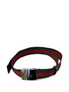 Gucci Belt With Web Ribbon And Rectangular Buckle In Multi