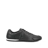 Gucci Men Black Low Top Sneakers With Web Tongue In Leather Man In Black