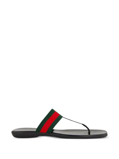 Gucci Web-stripe Sandals In Green