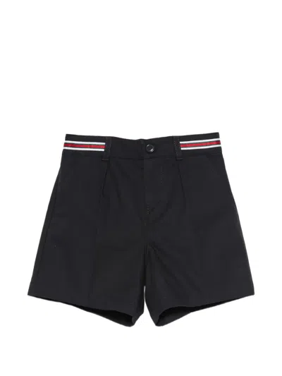 Gucci Cotton Shorts With Web Detail Kids In Black