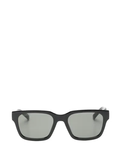 Gucci Web-stripe Square-frame Sunglasses In Black
