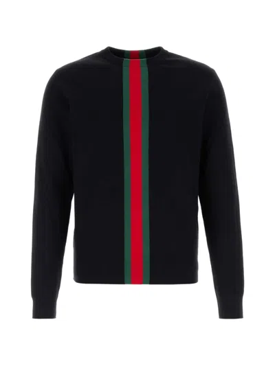 Gucci Web-stripe Sweater In Black
