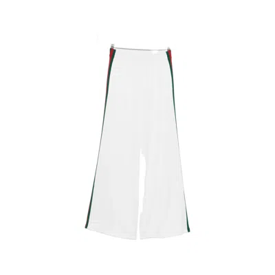 Gucci Web-stripe Wide-leg Track Pants In White