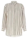 Gucci Web-striped Silk Blouse In Multi