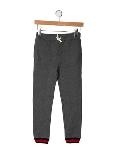 Pre-owned Gucci Kids' Web-trimmed Sweatpants In Grey