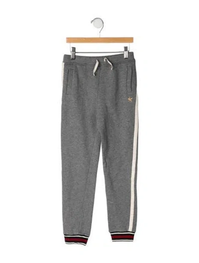 Pre-owned Gucci Kids' Web-trimmed Sweatpants In Grey