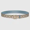Gucci Reversible Gg Marmont Belt In Blue