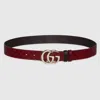 Gucci Reversible Gg Marmont Belt In Burgundy