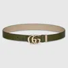 Gucci Reversible Gg Marmont Belt In Green