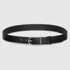 Gucci Reversible Belt With Rounded Buckle In Black