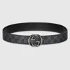 Gucci Reversible Belt With Interlocking G Buckle In Black