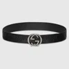 Gucci Reversible Belt With Interlocking G Buckle In Black