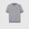 Gucci Reversible Gg Fine Wool Jacquard Top In Gray